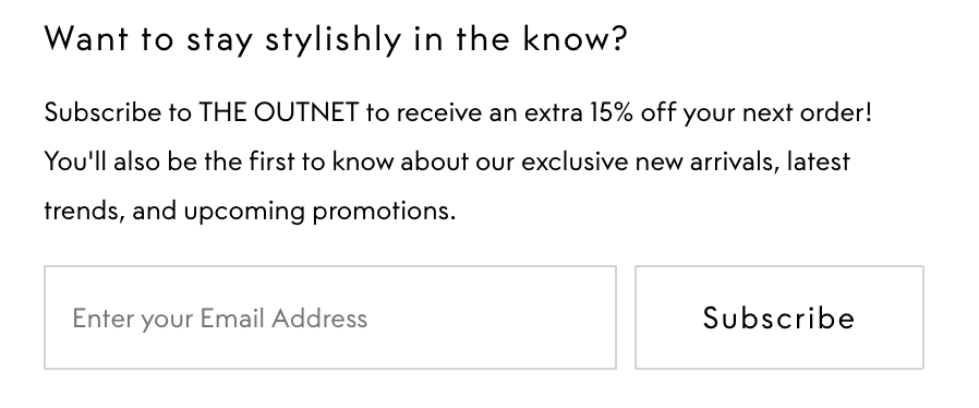 Get 15% off at The Outnet